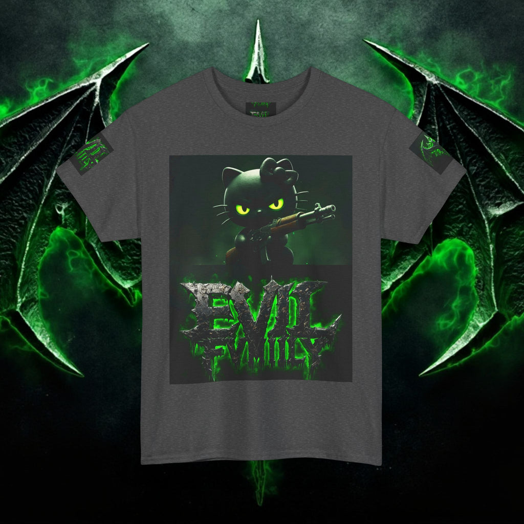 Hello kitty Evil Family Graphic Tee, Unisex Cotton Shirt, Streetwear, Gift for Gamers, Halloween Apparel, Fun Casual Wear