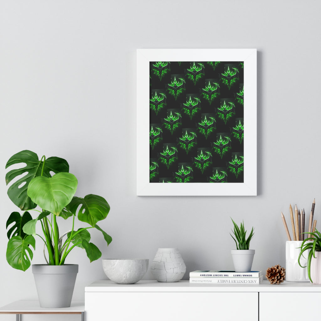 Framed Vertical Poster with Green Design, Wall Art Decor, Home Decor, Lush Green Wall Art, Modern Framed Print, Eco-Friendly Gift