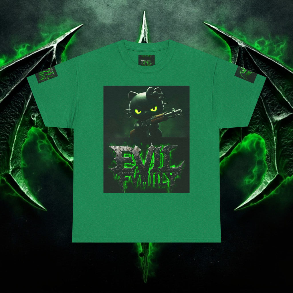 Hello kitty Evil Family Graphic Tee, Unisex Cotton Shirt, Streetwear, Gift for Gamers, Halloween Apparel, Fun Casual Wear