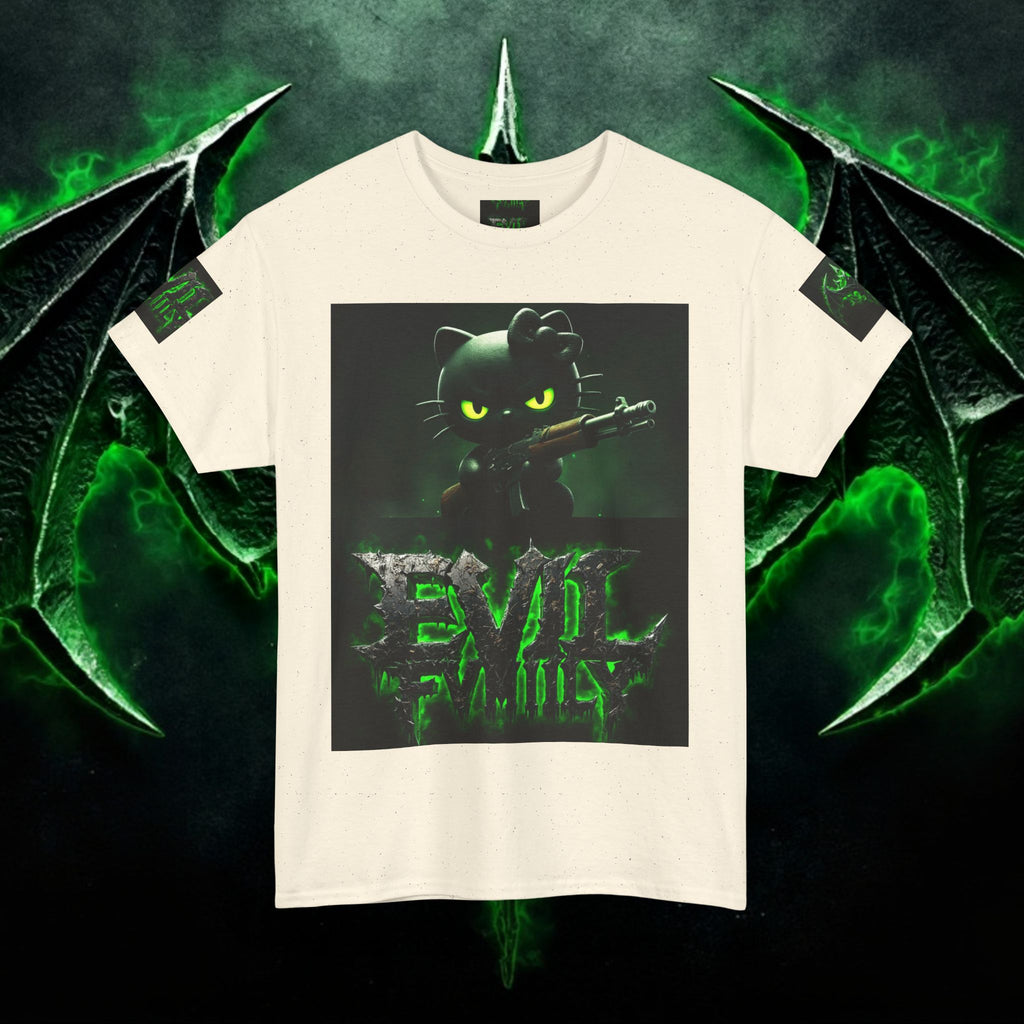 Hello kitty Evil Family Graphic Tee, Unisex Cotton Shirt, Streetwear, Gift for Gamers, Halloween Apparel, Fun Casual Wear