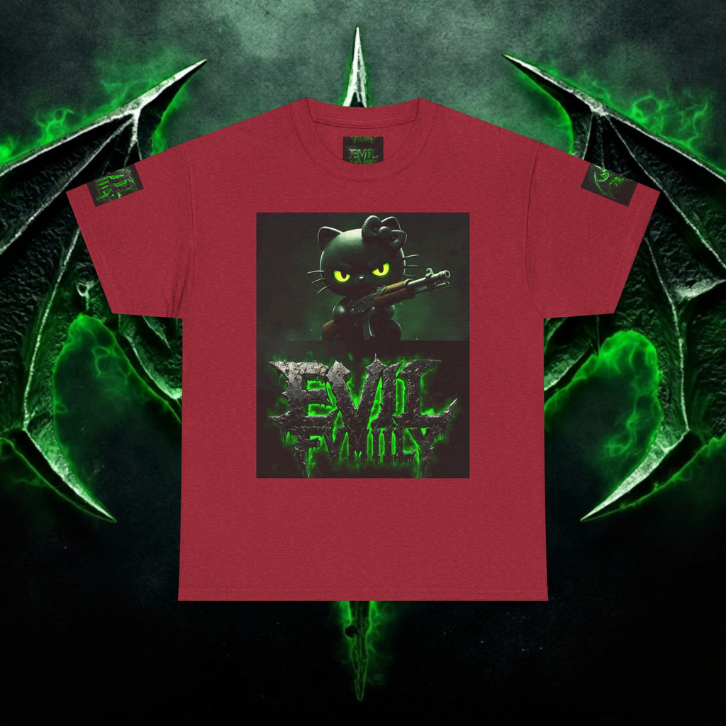 Hello kitty Evil Family Graphic Tee, Unisex Cotton Shirt, Streetwear, Gift for Gamers, Halloween Apparel, Fun Casual Wear